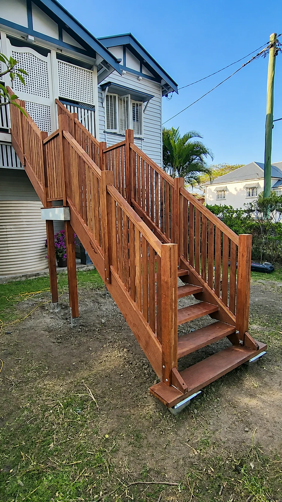 Finished external stair build at Kent Road, Wooloowin