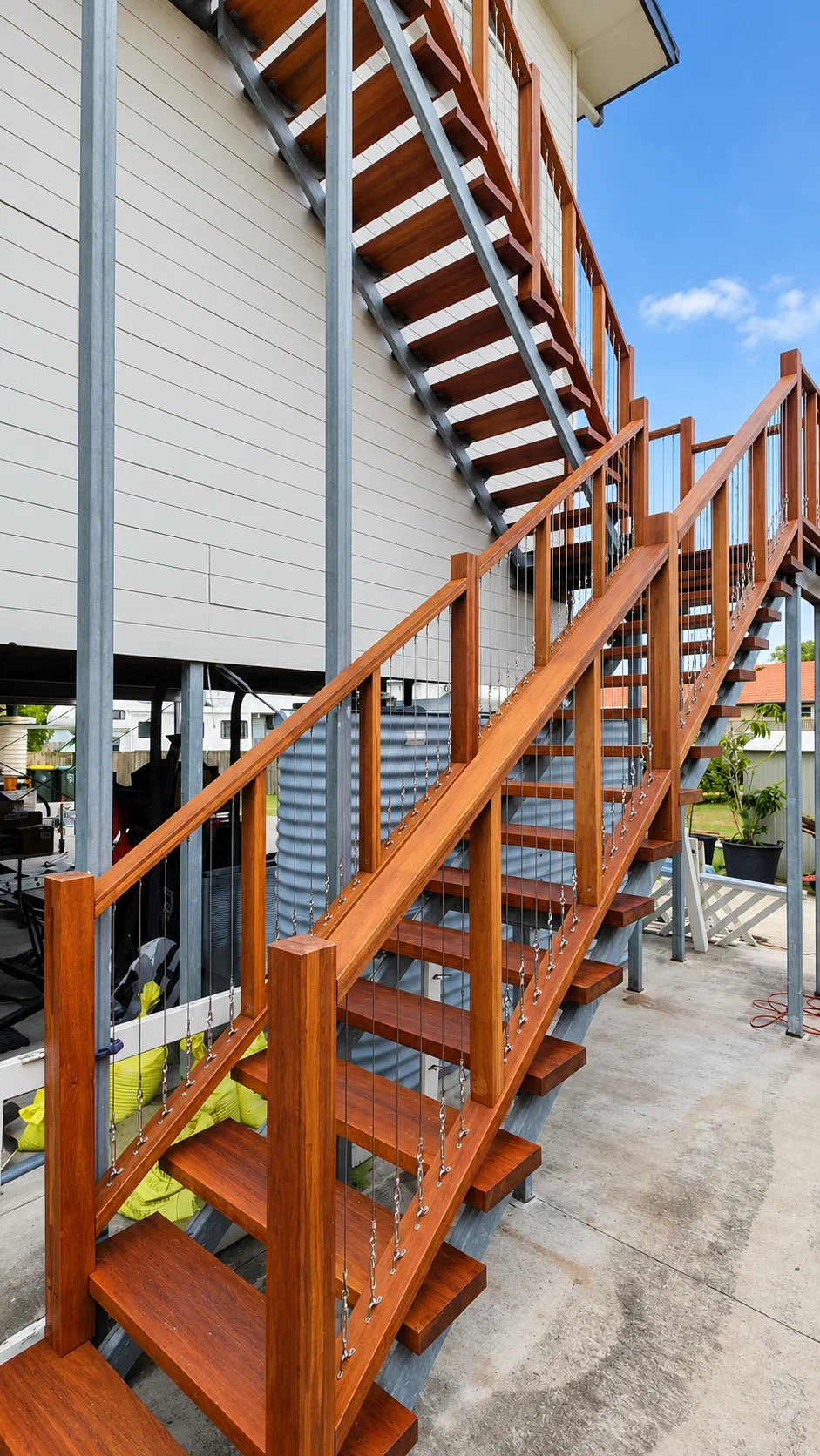 Finished external stair build at Brisbane stair rebuild